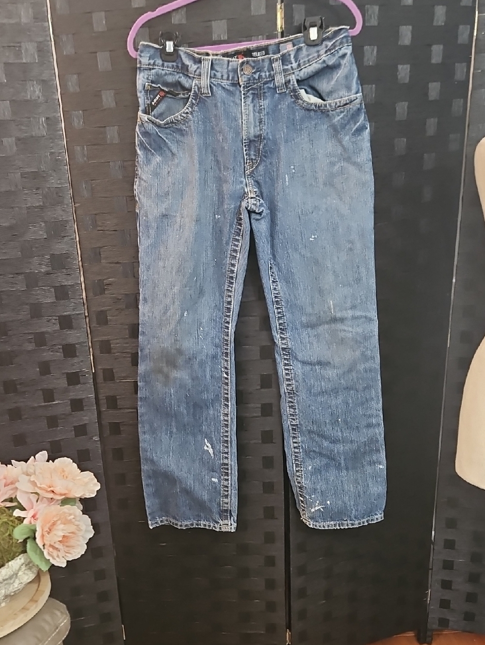 Men's Ariat FR Relaxed Boot Straight-Leg  Blue Jeans Size 31 x 32